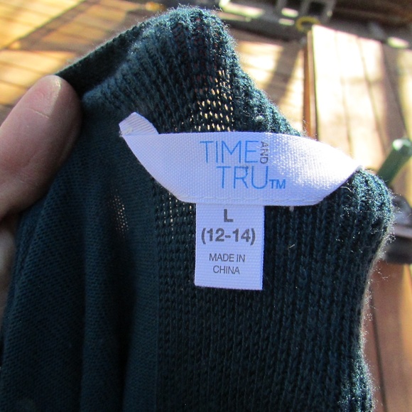 Time and Tru Teal Women's Cardigan - Picture 2 of 7